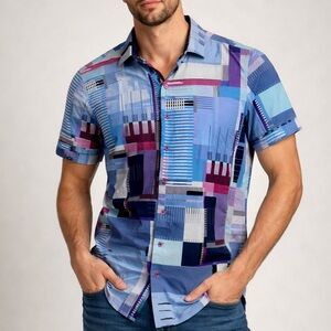 Men AU NOIR STRETCH SHORT SLEEVES MEDFORD, NAVY